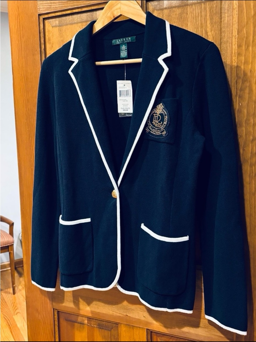 LAUREN RALPH LAUREN Navy Blazer with Crest